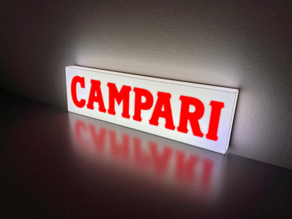 Insegna luminosa Campari Soda scritta