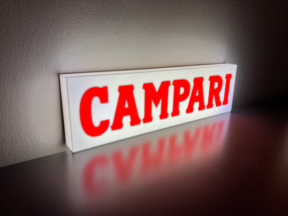 Insegna luminosa Campari Soda scritta