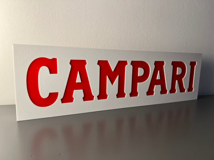 Insegna luminosa Campari Soda scritta