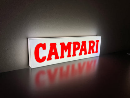 Insegna luminosa Campari Soda scritta