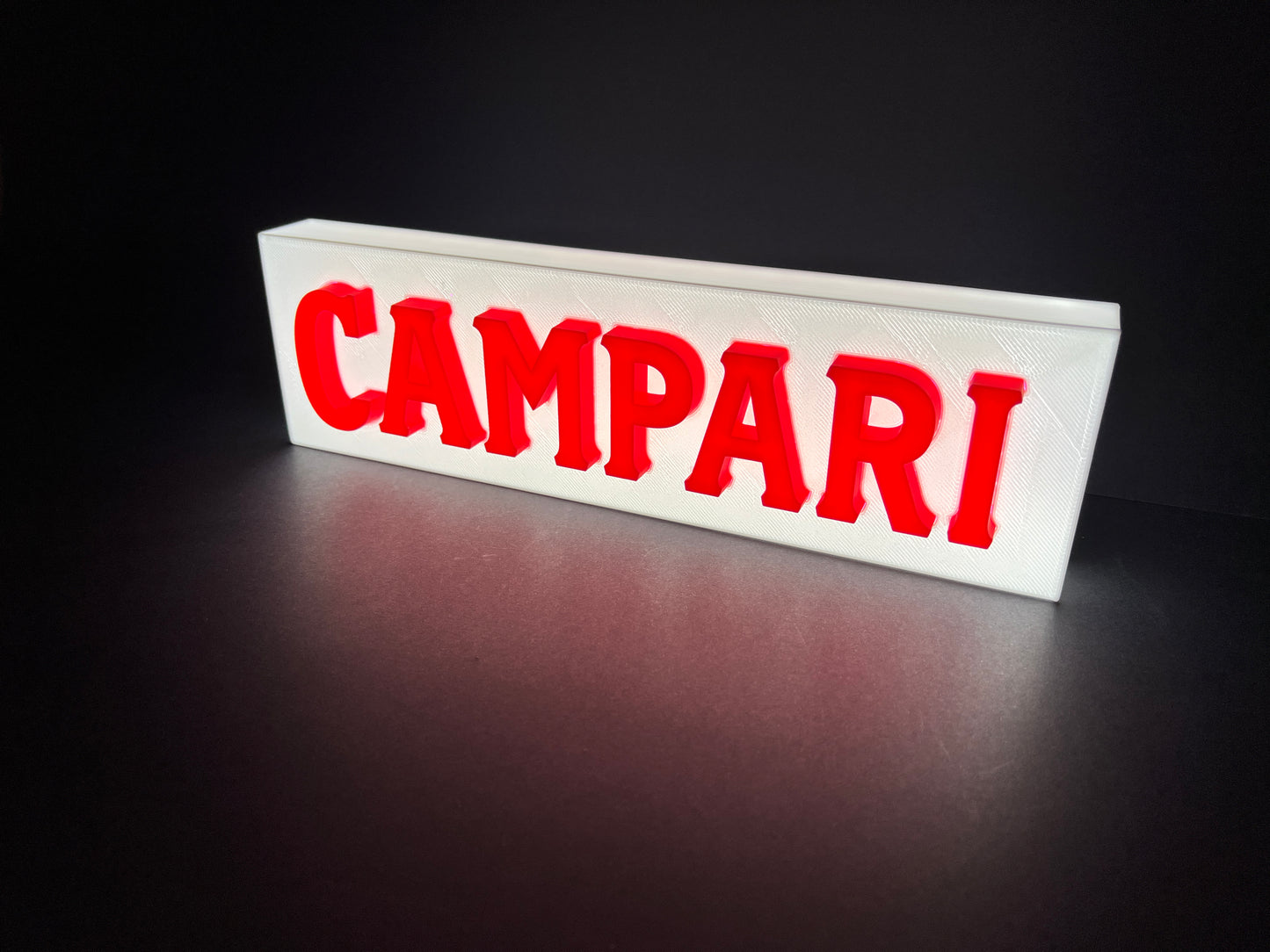 Insegna luminosa Campari Soda scritta