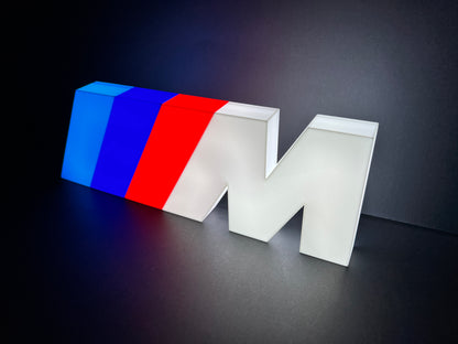 BMW M power illuminated sign