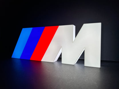 BMW M power illuminated sign