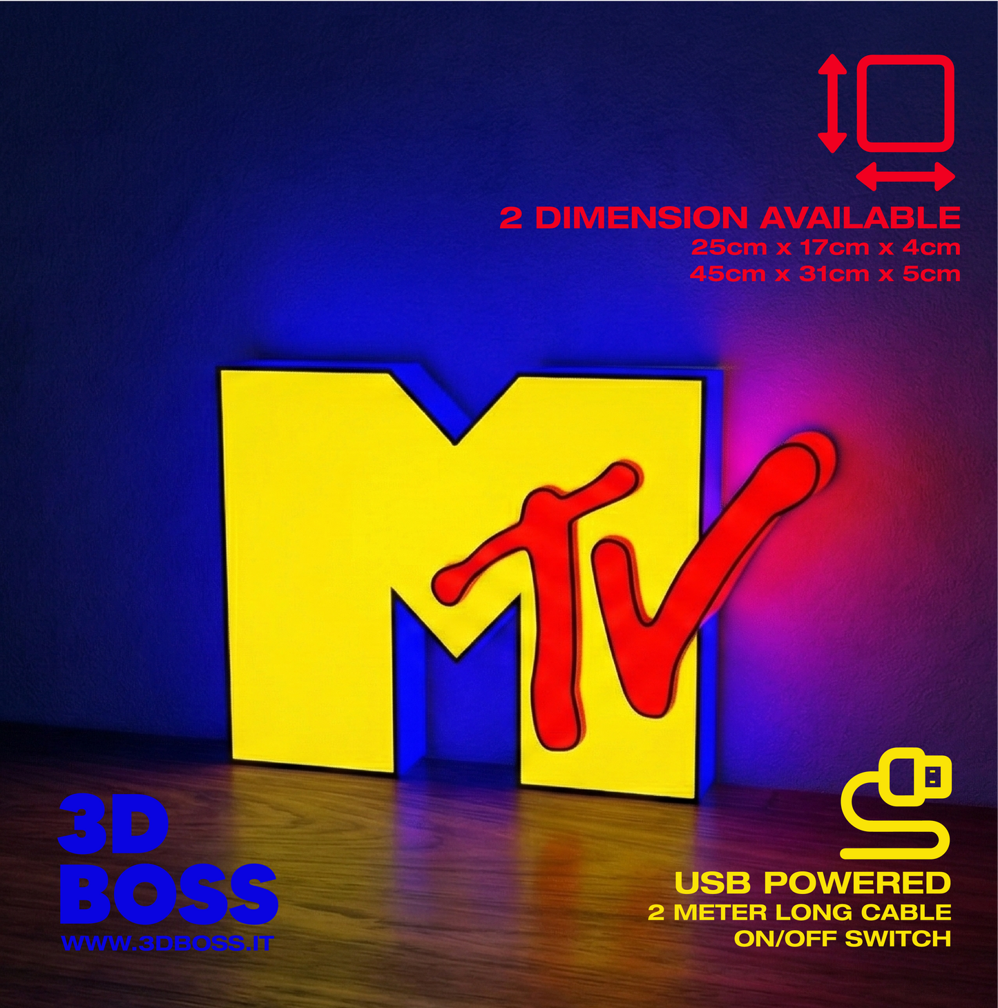 Insegna luminosa Mtv