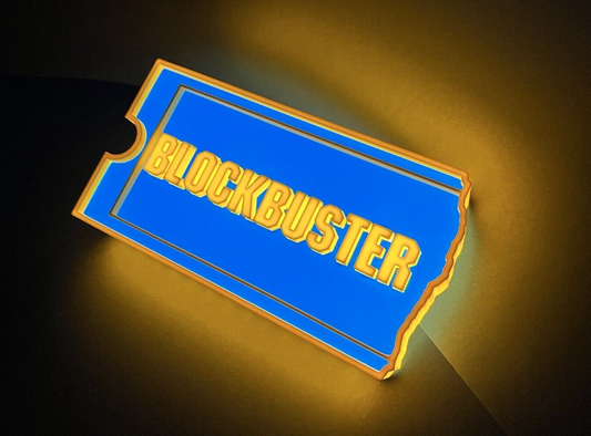 Blockbuster illuminated sign