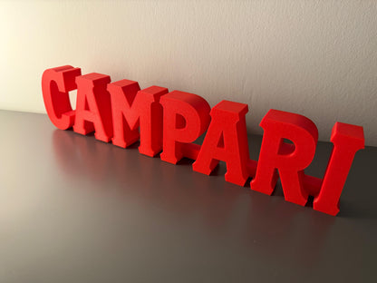Illuminated Campari Soda written sign