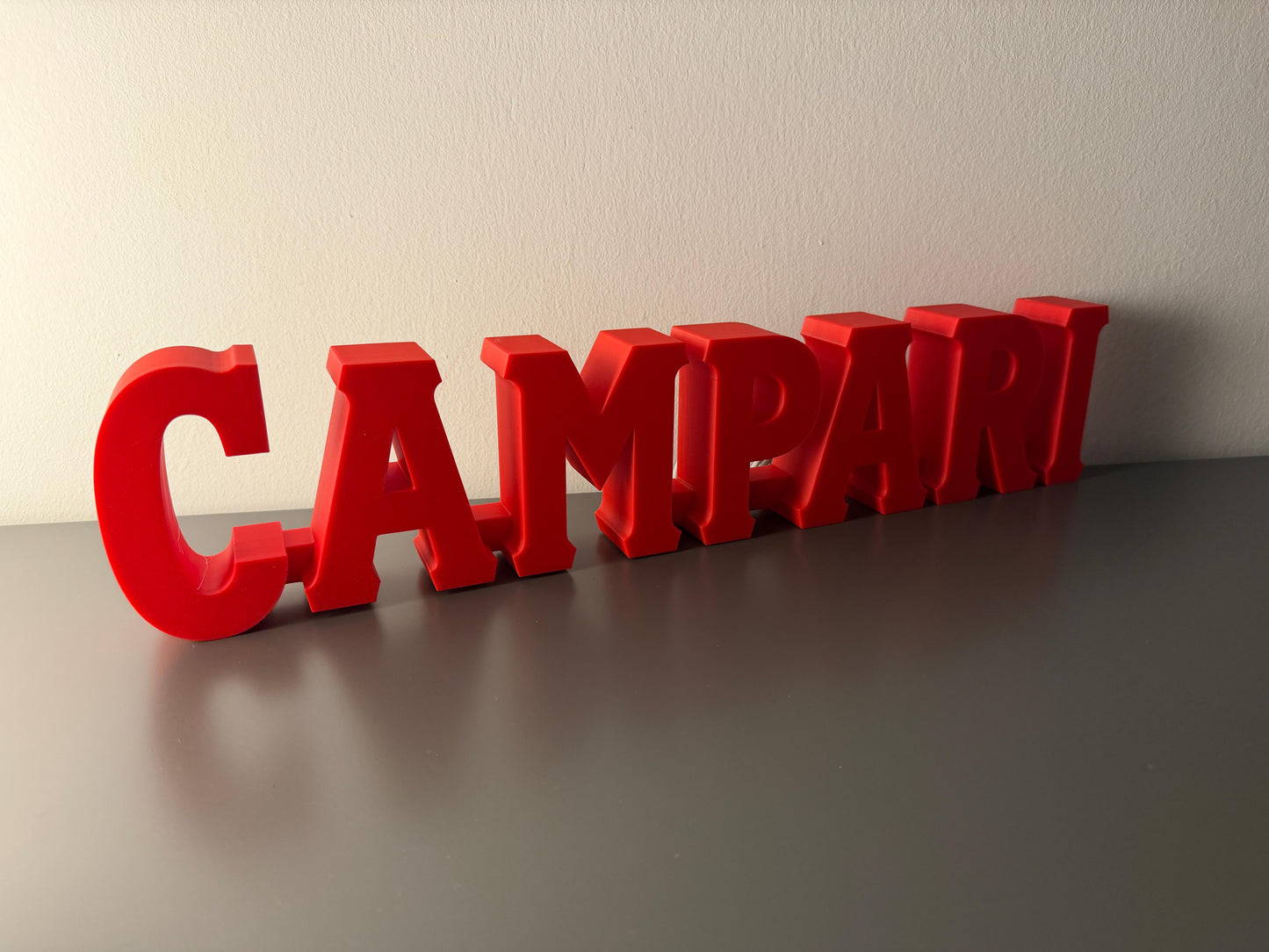 Illuminated Campari Soda written sign