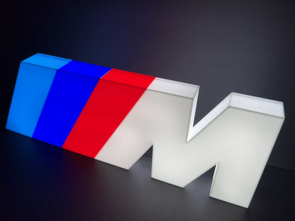 BMW M power illuminated sign